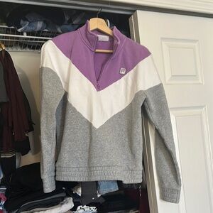 Women's Gray and Purple Sweatshirt